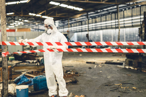 Professional Sewage Cleanup technician working in Roosevelt, NY